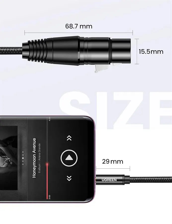 UGREEN 3.5mm To XLR Male To XLR Female Microphone Cable, 2 Meter, 20244
