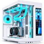 Acer U600 Casing, Built-in LED Display, 4 Pre-installed Fans, Tempered Glass Side Panel, Supports ATX Micro ATX Mini ITX, White